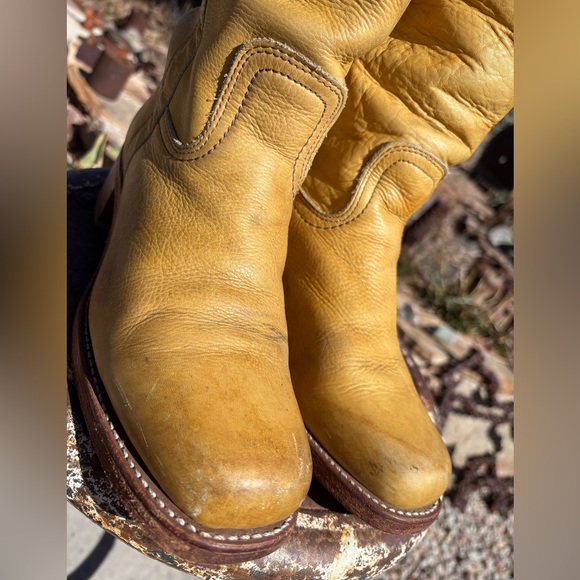 FRYE ๐บ๐ธ Campus Banana Vintage OTK Tall Boots Size 10 - Picture 11 of 16